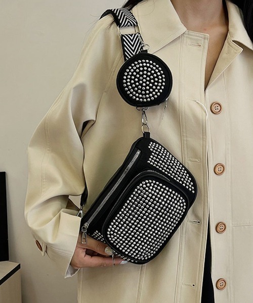 shoppinggo(ショッピングゴー)の「ミニショルダーバッグ 2点セット(ショルダーバッグ・レディース・シルバー/ブラック・FREE)」の19枚目の写真