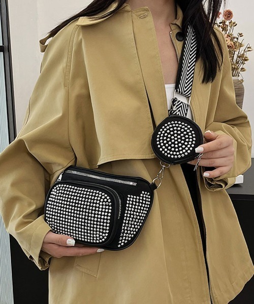 shoppinggo(ショッピングゴー)の「ミニショルダーバッグ 2点セット(ショルダーバッグ・レディース・シルバー/ブラック・FREE)」の16枚目の写真