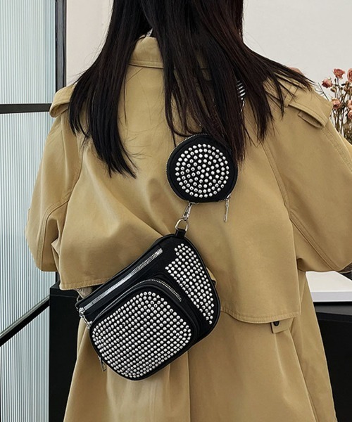 shoppinggo(ショッピングゴー)の「ミニショルダーバッグ 2点セット(ショルダーバッグ・レディース・シルバー/ブラック・FREE)」の15枚目の写真