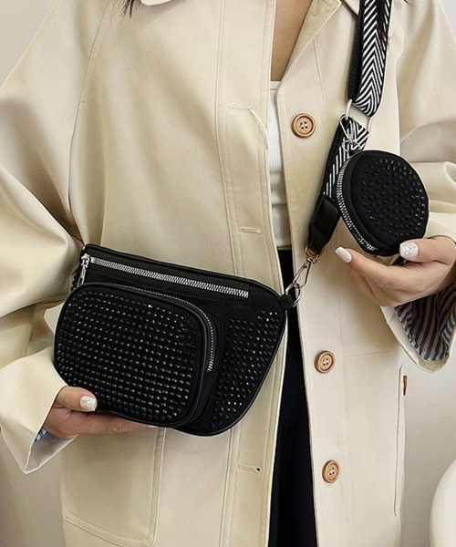 shoppinggo(ショッピングゴー)の「ミニショルダーバッグ 2点セット(ショルダーバッグ・レディース・シルバー/ブラック・FREE)」の13枚目の写真