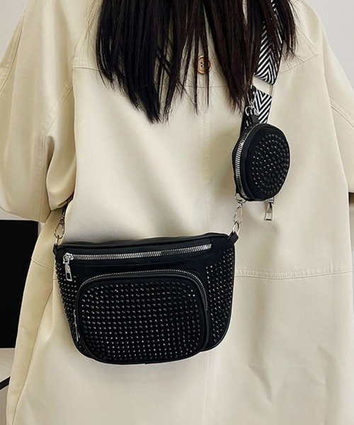 shoppinggo(ショッピングゴー)の「ミニショルダーバッグ 2点セット(ショルダーバッグ・レディース・シルバー/ブラック・FREE)」の11枚目の写真
