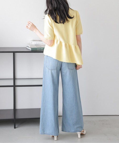 La-gemme(ラジェム)の「アシンメトリーペプラムニットトップス(ニット/セーター・レディース・ブラック/ピンク/ベージュ/イエロー/ホワイト・フリー)」の11枚目の写真