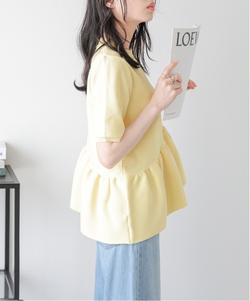 La-gemme(ラジェム)の「アシンメトリーペプラムニットトップス(ニット/セーター・レディース・ブラック/ピンク/ベージュ/イエロー/ホワイト・フリー)」の22枚目の写真