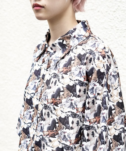 UNIIT(ユニット)の「犬猫アロハ ビッグシャツ(シャツ/ブラウス・メンズ・その他/その他1・MEDIUM/LARGE)」の1枚目の写真