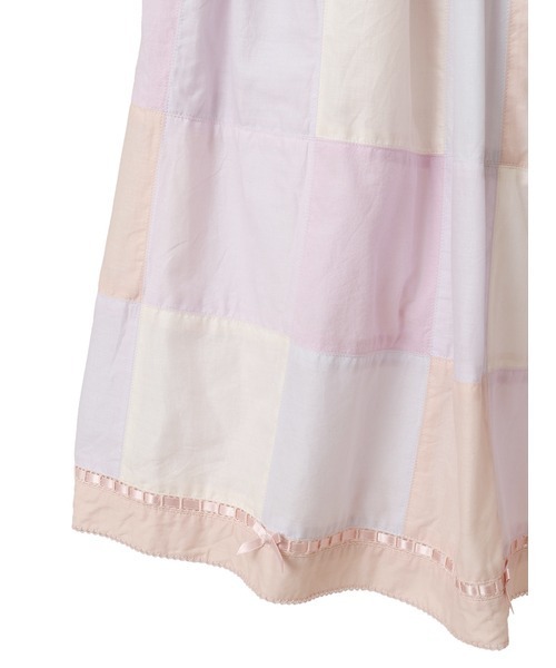 美品　ピンクハウス　パッチワーク　紫陽花　グラデーション　スカート PINK HOUSE｜あじさいグラデーションパッチワークスカート
