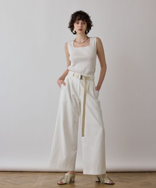 Diagram（ダイアグラム）の「ストレッチワイドパンツ（その他パンツ・レディース・カーキ/グリーン/ホワイト/ブラック・38/36/34）」の7枚目の写真