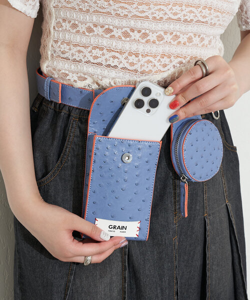 GRAIN(グレイン)の「【GRAIN/グレイン】オーストリッチアソートベルトバッグ(ベルト・レディース・ブルー/グレー/アイボリー・FREE)」の11枚目の写真