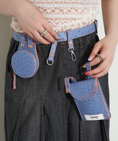 GRAIN(グレイン)の「【GRAIN/グレイン】オーストリッチアソートベルトバッグ(ベルト・レディース・ブルー/グレー/アイボリー・FREE)」の12枚目の写真