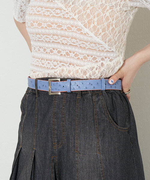 GRAIN(グレイン)の「【GRAIN/グレイン】オーストリッチアソートベルトバッグ(ベルト・レディース・ブルー/グレー/アイボリー・FREE)」の13枚目の写真