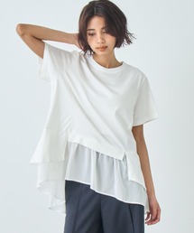 裾フリル デザイン Tシャツ