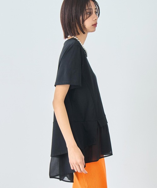 ANAP(アナップ)の「裾フリル デザイン Tシャツ(Tシャツ/カットソー・レディース・グレー/ホワイト/ブラック・FREE)」の11枚目の写真