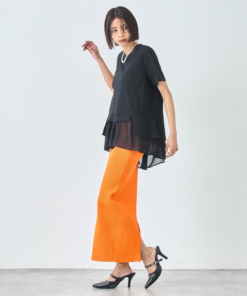 ANAP(アナップ)の「裾フリル デザイン Tシャツ(Tシャツ/カットソー・レディース・グレー/ホワイト/ブラック・FREE)」の13枚目の写真