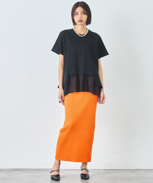 ANAP(アナップ)の「裾フリル デザイン Tシャツ(Tシャツ/カットソー・レディース・グレー/ホワイト/ブラック・FREE)」の14枚目の写真