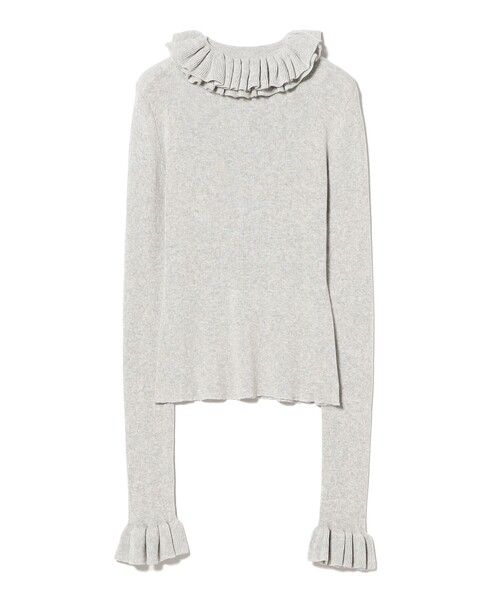 fennica（フェニカ）の「dahl'ia / フリル プルオーバー（Tシャツ/カットソー・レディース・グレー/クリーム・ONE SIZE）」の3枚目の写真