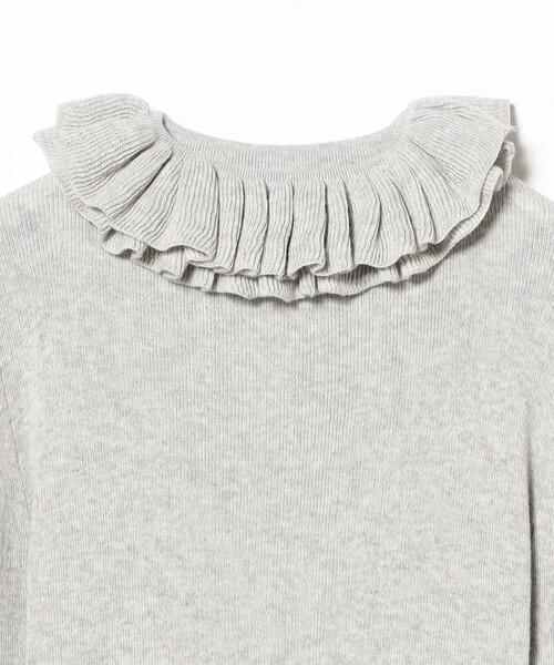 fennica（フェニカ）の「dahl'ia / フリル プルオーバー（Tシャツ/カットソー・レディース・グレー/クリーム・ONE SIZE）」の4枚目の写真
