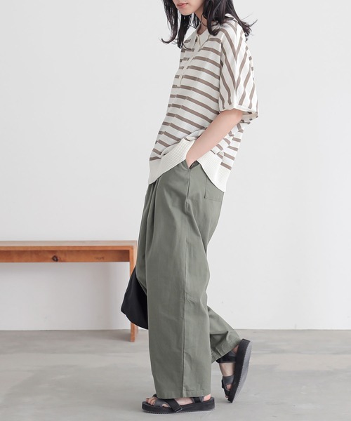 n'OrLABEL（ノアールレーベル）の「『半袖ドルマンポロニット』（ポロシャツ・レディース・テラコッタ/ネイビー/ベージュ/ブラック・2/1）」の11枚目の写真