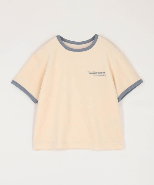 NICOLE CLUB（ニコル　クラブ）の「ベロア刺繍Tシャツ（Tシャツ/カットソー・レディース・ベージュ/オフホワイト/ブラウン・FREE）」の6枚目の写真