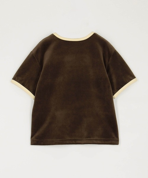 NICOLE CLUB（ニコル　クラブ）の「ベロア刺繍Tシャツ（Tシャツ/カットソー・レディース・ベージュ/オフホワイト/ブラウン・FREE）」の7枚目の写真