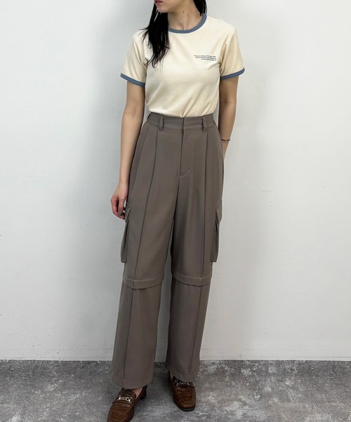 NICOLE CLUB（ニコル　クラブ）の「ベロア刺繍Tシャツ（Tシャツ/カットソー・レディース・ベージュ/オフホワイト/ブラウン・FREE）」の20枚目の写真