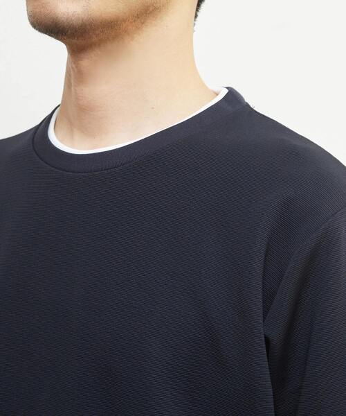MEN'S MELROSE(メンズメルローズ)の「エステルスパンリップルフェイクレイヤードTシャツ(Tシャツ/カットソー・メンズ・ホワイト/ネイビー/グリーン・2/4/3)」の20枚目の写真