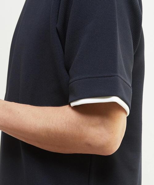 MEN'S MELROSE(メンズメルローズ)の「エステルスパンリップルフェイクレイヤードTシャツ(Tシャツ/カットソー・メンズ・ホワイト/ネイビー/グリーン・2/4/3)」の11枚目の写真