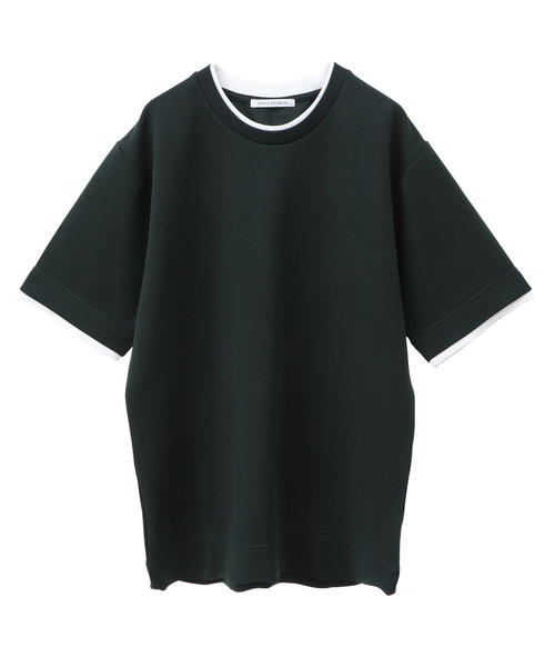 MEN'S MELROSE(メンズメルローズ)の「エステルスパンリップルフェイクレイヤードTシャツ(Tシャツ/カットソー・メンズ・ホワイト/ネイビー/グリーン・2/4/3)」の14枚目の写真