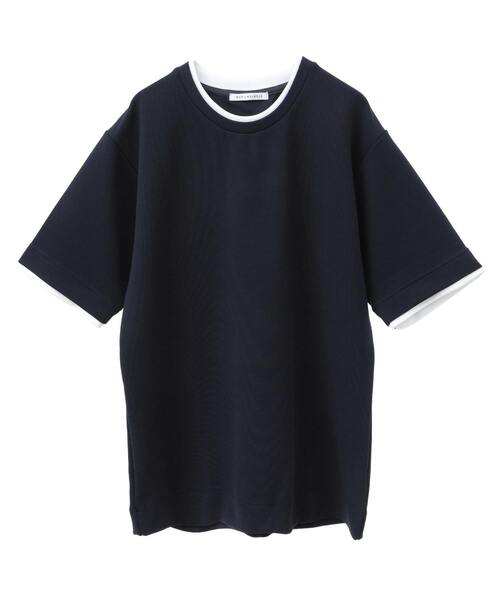 MEN'S MELROSE(メンズメルローズ)の「エステルスパンリップルフェイクレイヤードTシャツ(Tシャツ/カットソー・メンズ・ホワイト/ネイビー/グリーン・2/4/3)」の6枚目の写真
