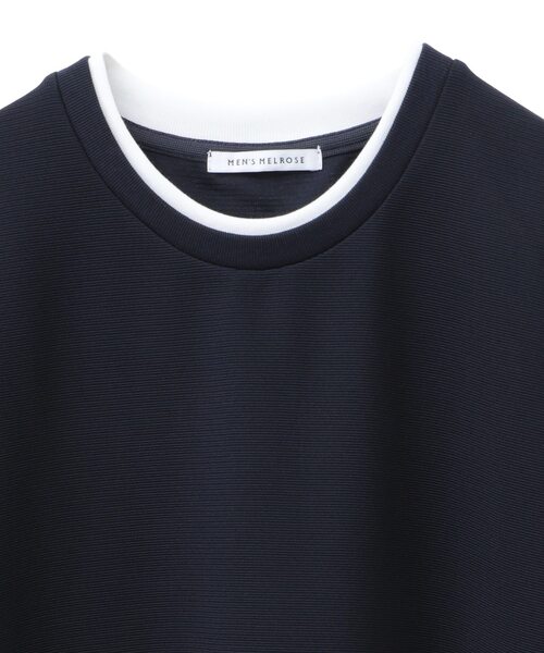 MEN'S MELROSE(メンズメルローズ)の「エステルスパンリップルフェイクレイヤードTシャツ(Tシャツ/カットソー・メンズ・ホワイト/ネイビー/グリーン・2/4/3)」の8枚目の写真