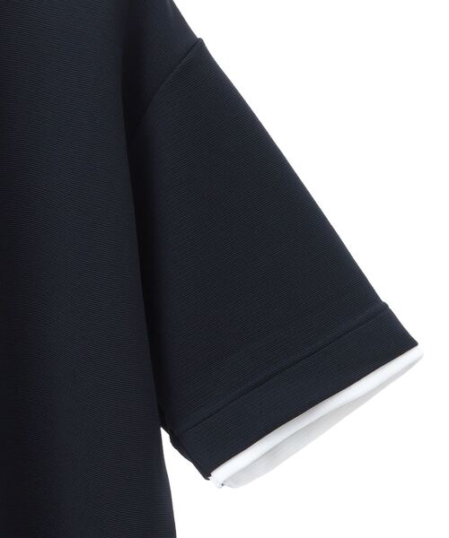 MEN'S MELROSE(メンズメルローズ)の「エステルスパンリップルフェイクレイヤードTシャツ(Tシャツ/カットソー・メンズ・ホワイト/ネイビー/グリーン・2/4/3)」の9枚目の写真