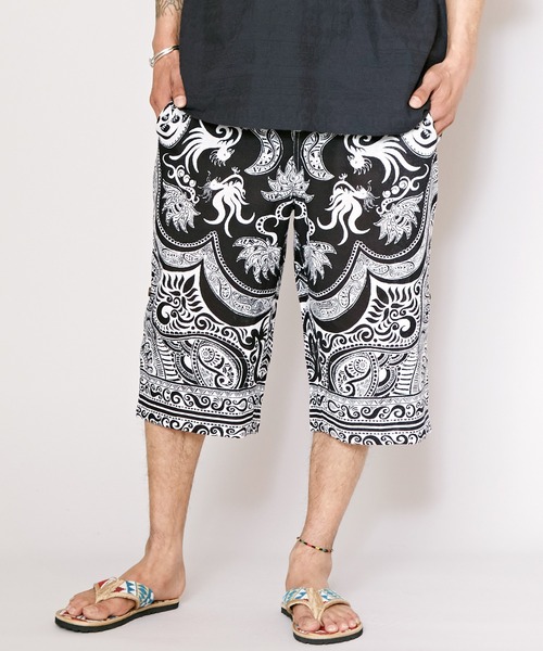 チャイハネ（チャイハネ）の「【チャイハネ】ネオエステコMEN'Sハーフパンツ（その他パンツ・メンズ・ブラックミックス/ブラック×ホワイト/グリーン/パープル/ターコイズブルー/その他1/その他2/その他3/その他4/イエロー・FREE）」の3枚目の写真