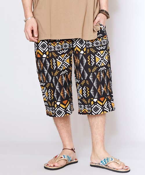 チャイハネ（チャイハネ）の「【チャイハネ】ネオエステコMEN'Sハーフパンツ（その他パンツ・メンズ・ブラックミックス/ブラック×ホワイト/グリーン/パープル/ターコイズブルー/その他1/その他2/その他3/その他4/イエロー・FREE）」の2枚目の写真