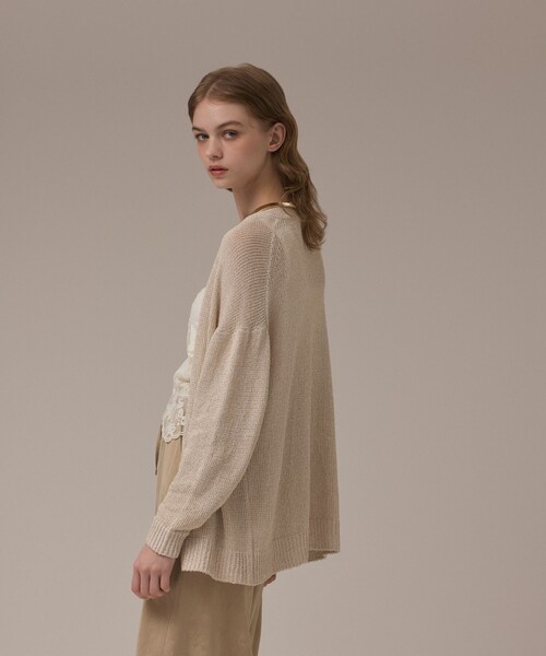 GRACE CONTINENTAL(グレースコンチネンタル)の「ラメルーズニットカーディガン(カーディガン/ボレロ・レディース・ベージュ/キナリ/ブラウン・36)」の22枚目の写真