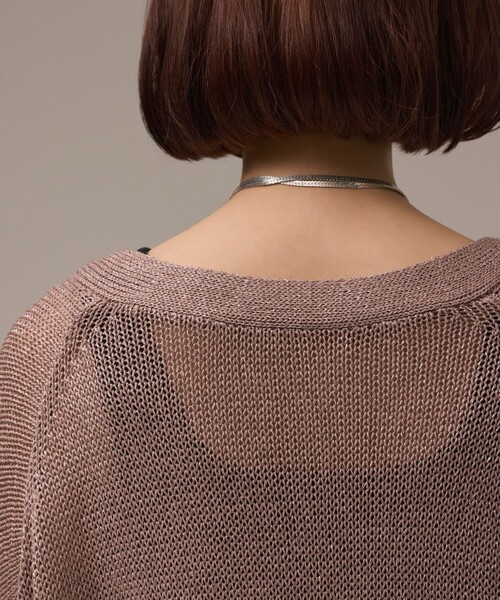 GRACE CONTINENTAL(グレースコンチネンタル)の「ラメルーズニットカーディガン(カーディガン/ボレロ・レディース・ベージュ/キナリ/ブラウン・36)」の6枚目の写真