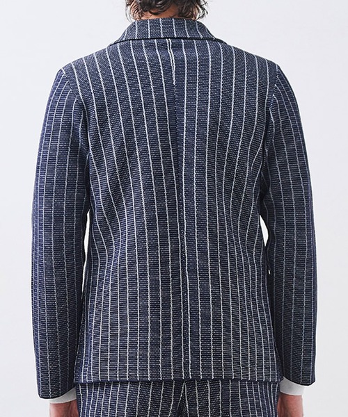 g-stage(ジーステージ)の「サマーニット ストライプジャケット(セットアップ・メンズ・ネイビー/ライトグレー系/ブラウン・46/48/50)」の16枚目の写真