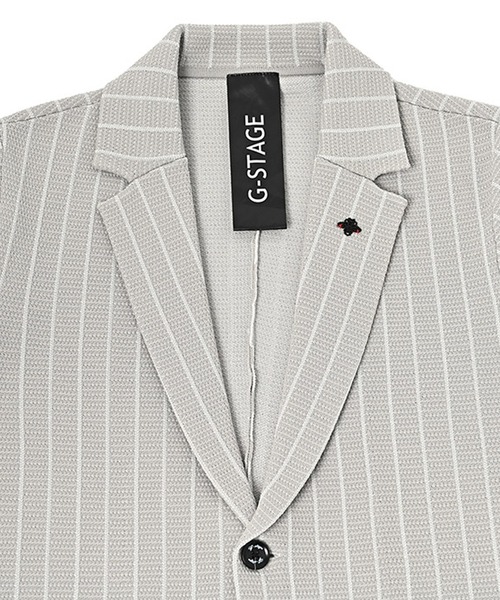 g-stage(ジーステージ)の「サマーニット ストライプジャケット(セットアップ・メンズ・ネイビー/ライトグレー系/ブラウン・46/48/50)」の17枚目の写真