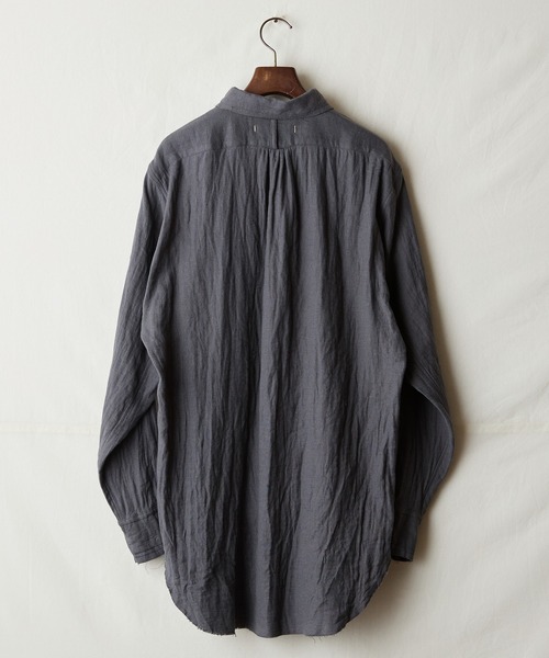 frayed one-piece standing-collar shirt（シャツ/ブラウス