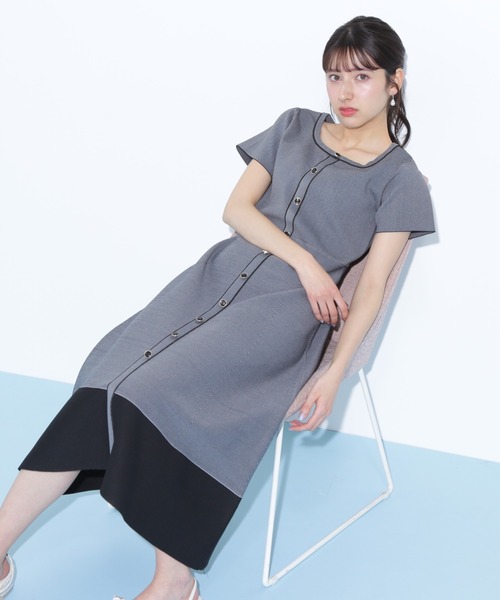 ジルスチュアート JILL STUART ワンピース 半袖 総柄 M セール】◇半袖フレアニットワンピース（ワンピース）｜JILL by