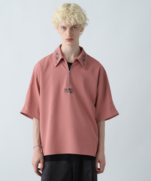 セール】フラワーハーフZIPシシュウシャツ(HARE)（シャツ
