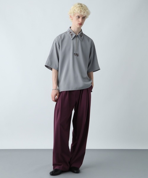 セール】フラワーハーフZIPシシュウシャツ(HARE)（シャツ