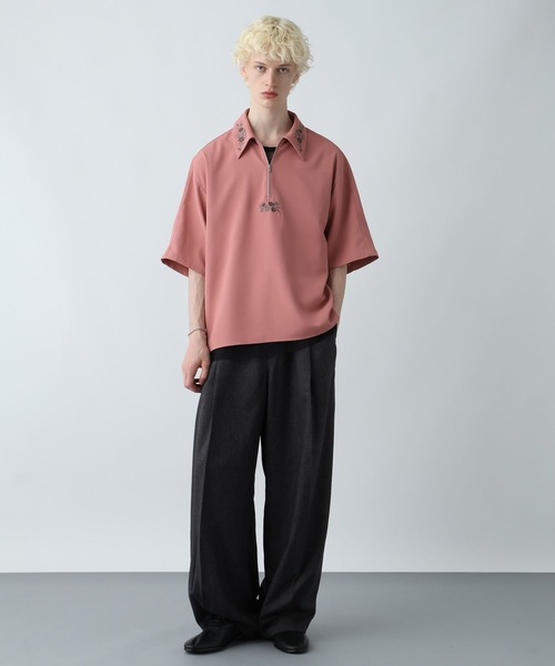 セール】フラワーハーフZIPシシュウシャツ(HARE)（シャツ