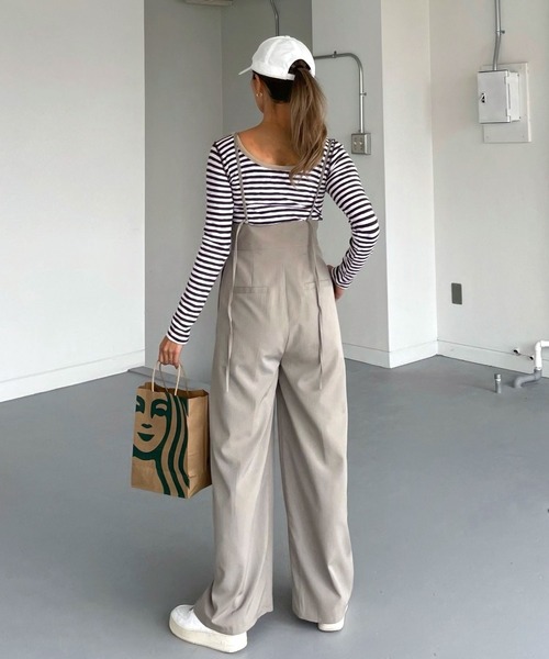 再お値下げ❗️美品 セルリ グレー サロペットワイドパンツ 再お値下げ