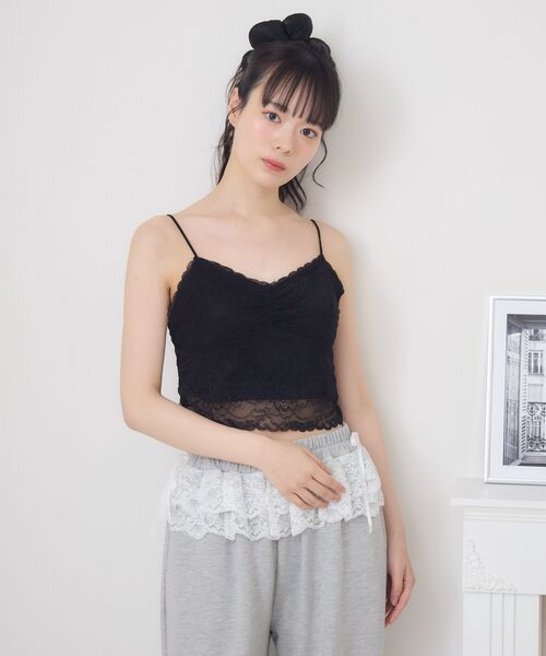 ems excite(エムズエキサイト)の「【新色追加】総レースキャミソール(Tシャツ/カットソー・レディース・ブラック/オフホワイト/ブラウン/ピンク・FREE)」の20枚目の写真