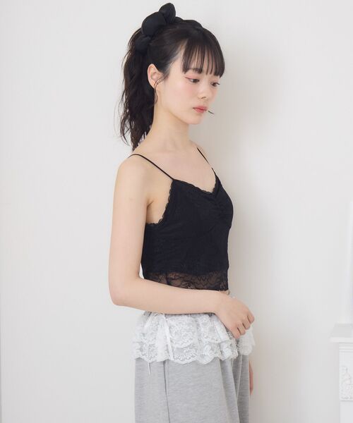 ems excite(エムズエキサイト)の「【新色追加】総レースキャミソール(Tシャツ/カットソー・レディース・ブラック/オフホワイト/ブラウン/ピンク・FREE)」の21枚目の写真