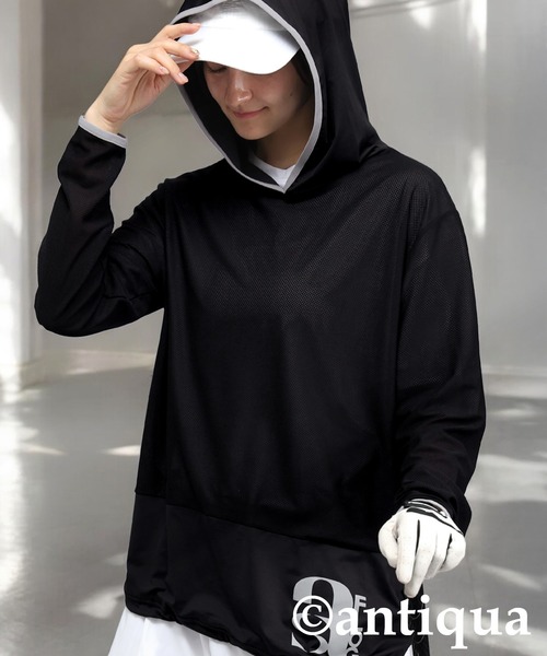 【美品】antiqua アンティカ　❤️ パーカー STCH】UVメッシュフーディー（パーカー）｜antiqua（アンティカ