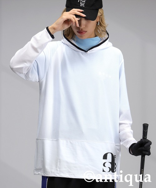 antiqua(アンティカ)の「【STCH】UVメッシュフーディー(パーカー・レディース・ブラック/ホワイト・ML/LXL)」の16枚目の写真