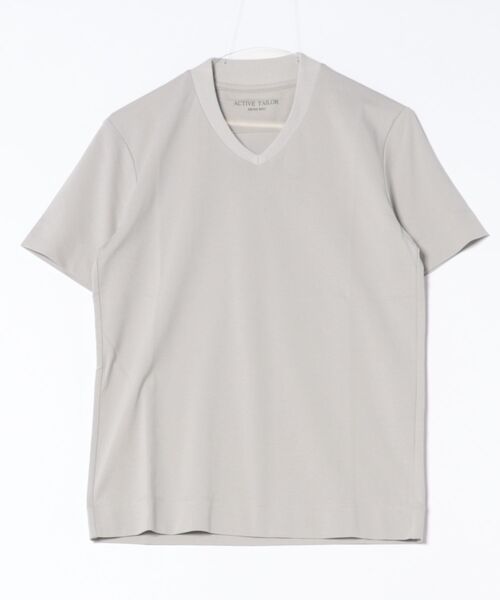 MEN'S BIGI(メンズビギ)の「【ACTIVE TAILOR/アクティブテイラー】シルケットスムースVネックTシャツ<接触冷感 / UVカット>(Tシャツ/カットソー・メンズ・グレー/ブラック/ホワイト/ネイビー・02/03/04/01)」の3枚目の写真