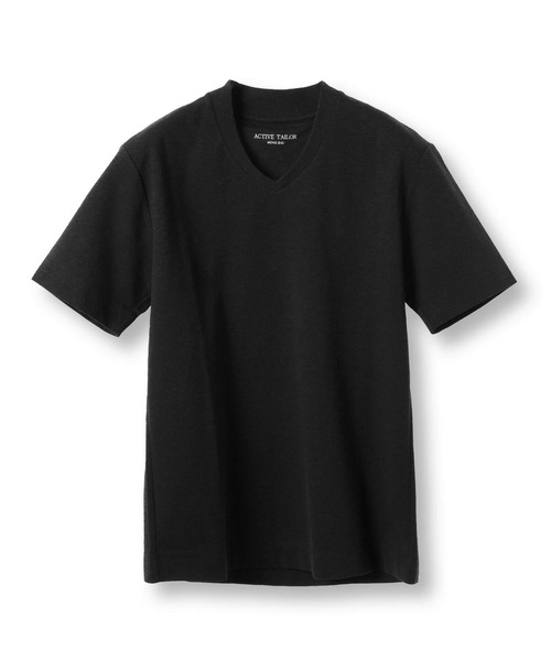 MEN'S BIGI(メンズビギ)の「【ACTIVE TAILOR/アクティブテイラー】シルケットスムースVネックTシャツ<接触冷感 / UVカット>(Tシャツ/カットソー・メンズ・グレー/ブラック/ホワイト/ネイビー・02/03/04/01)」の2枚目の写真