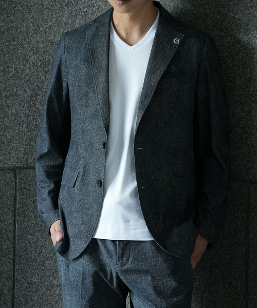 MEN'S BIGI(メンズビギ)の「【ACTIVE TAILOR/アクティブテイラー】シルケットスムースVネックTシャツ<接触冷感 / UVカット>(Tシャツ/カットソー・メンズ・グレー/ブラック/ホワイト/ネイビー・02/03/04/01)」の5枚目の写真
