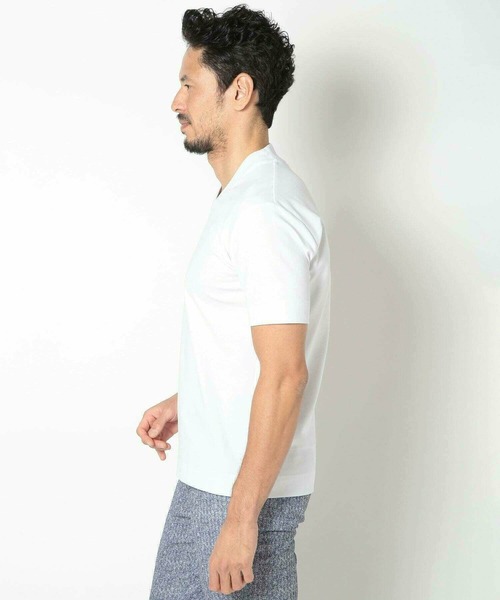 MEN'S BIGI(メンズビギ)の「【ACTIVE TAILOR/アクティブテイラー】シルケットスムースVネックTシャツ<接触冷感 / UVカット>(Tシャツ/カットソー・メンズ・グレー/ブラック/ホワイト/ネイビー・02/03/04/01)」の9枚目の写真
