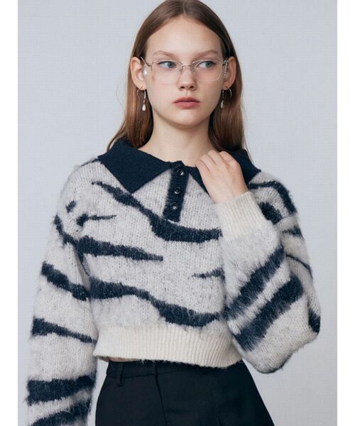 セール】アートゼブラカラーニット（ニット/セーター）｜EMODA
